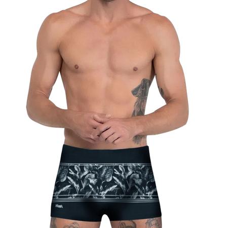 Sunga Boxer Mash Listrada Folhagem Cinza Azulada Imagem de Sunga Boxer Mash Listrada Folhagem Cinza Azulada