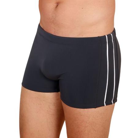 Imagem de Sunga shorts masculina adulto com listras laterais elástico e cordão de regulagem peça toda forrada