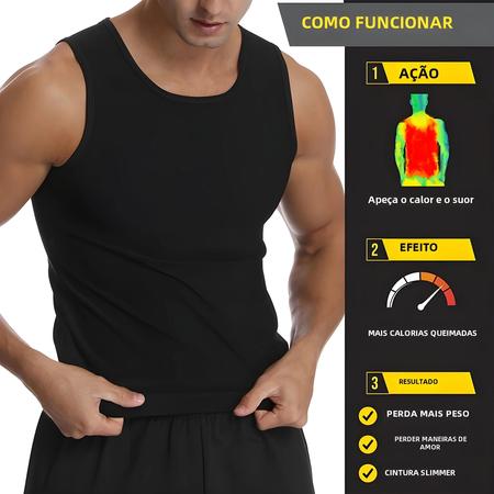 Imagem de Suor Masculino Sauna Colete Cintura Trainer Emagrecimento Corpo Shaper Calor Armadilha Perda De Peso