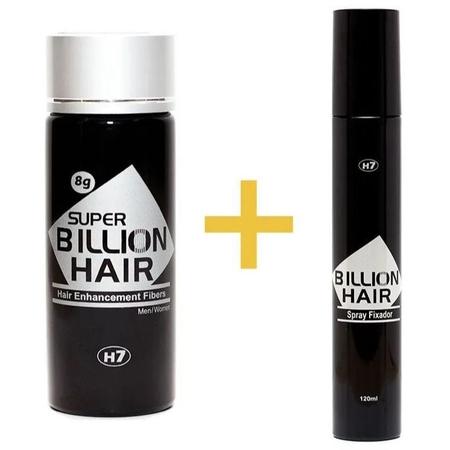 Imagem de Super Billion Hair Castanho Claro 8g + Spray Fixador Billion Hair 120ml