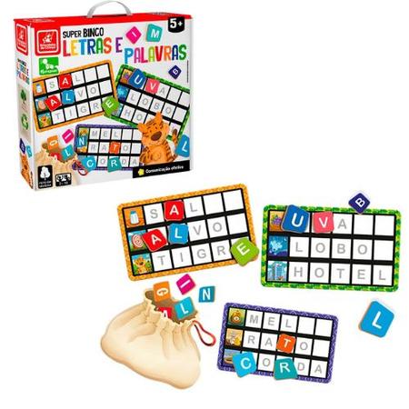 Super Bingo Letras e Palavras - Brincadeira de Criança - Casa do Brinquedo®  Melhores Preços e Entrega Rápida