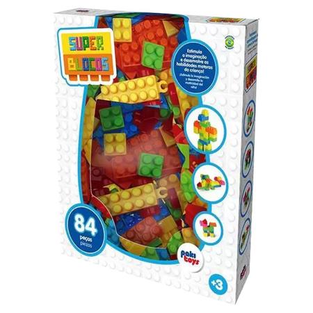 Brinquedo Infantil Super Blocos De Montar (Similar Lego) 84 Peças Color -  Brinquedos Didáticos Pecinhas De Montar PakiToys em Promoção na Americanas