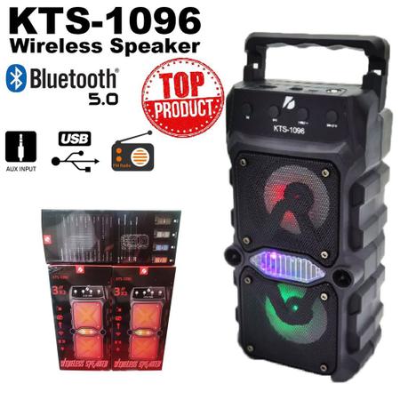 Imagem de Super Caixa de som bluetooth karaoke Gts 1096 2 alto-falantes super bass com microfone