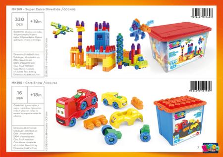 Brinquedos Educativos Blocos De Montar Caixa Jogo 330 Peças