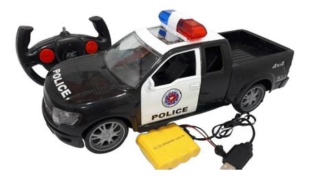 Imagem de Super Camionete Controle Remoto Total  Policia Car Bateria recarregável 32 CM Super Rápida