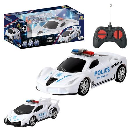 Carrinho Controle Remoto Grande Super Carro Policia Sport