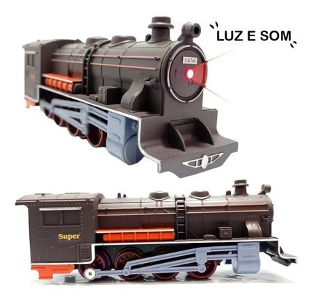 Trem Eletrico Super Locomotiva Trilho de 7 M C/ Luz e Som 8003 - Tem Tem  Digital - Brinquedos e Papelaria, aqui tem!