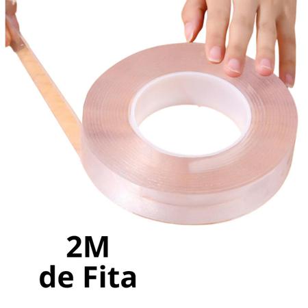 Imagem de Super Fita Mágica 2 Metros Nano Adesiva Dupla Face Cola Tudo