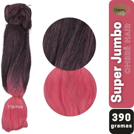 Super Jumbo Cherey Cor Rosa Bebê 390 Gramas Para Tranças Box Braid Nagô  Dread 60 cm Cores Clássicas - Mega Hair - Magazine Luiza