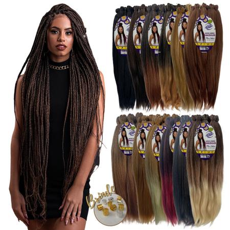 Imagem de Super Jumbo Premium Ser Mulher 609 Gramas Para Tranças Boxeadoras, Box Braids e Penteados 75cm