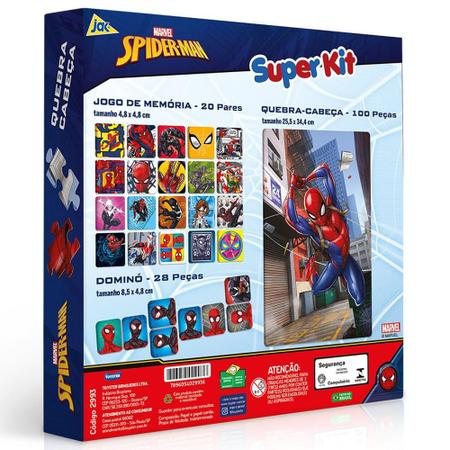 Super Kit Homem Aranha com 3 Jogos - Toyster - Jogo de Dominó