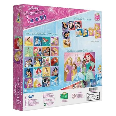 Jogos De Mesa Super Kit Com 3 Jogos Disney Princesas 2354 em