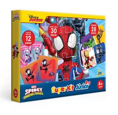 Imagem de Super Kit Jr. Spidey QuebraCabeça/Dominó/Jogo Memória