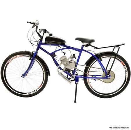 Imagem de Super Kit Motor Bicicleta Motorizada Gasolina 80CC 2T Completo Prata Importway Barato