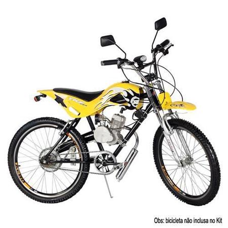 Imagem de Super Kit Motor Bicicleta Motorizada Gasolina 80CC 2T Completo Prata Importway Barato