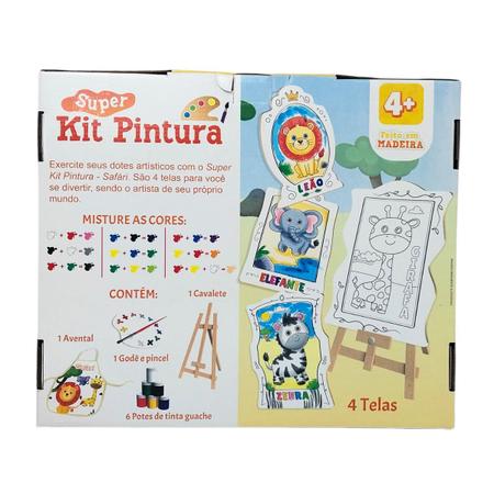 Imagem de Super Kit Pintura Safari Brinquedo Educativo - Brincadeira de Criança - 4 anos