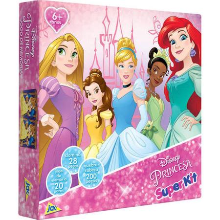 Super Kit Jogos 3 em 1 Princesas Disney - Toyster - Jogo de Dominó, Dama e  Xadrez - Magazine Luiza