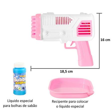 Imagem de Super Lançador de Bolhas de Sabão Automático Infantil Rosa - Art Brink