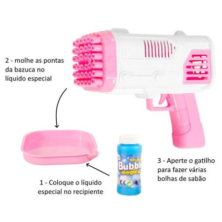 Imagem de Super Lançador de Bolhas de Sabão Automático Infantil Rosa - Art Brink