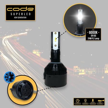 Super Led 6000K com 7800 Lúmens Code H3 By Tech One Imagem de Super Led 6000K com 7800 Lúmens Code H3 By Tech One