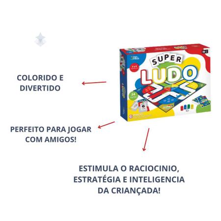 Jogo Tabuleiro Super Ludo Trilha Jogos Clássico de Cartas - Pais & Filhos -  Jogos de Cartas - Magazine Luiza