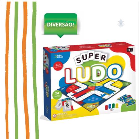 Jogo Tabuleiro Super Ludo Trilha Jogos Clássico de Cartas - Pais & Filhos -  Jogos de Cartas - Magazine Luiza