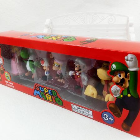 Imagem de Super Mario Bros Coleção 6 Bonecos Action Figure Na Caixa