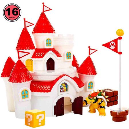 Imagem de Super Mario Playset Castelo + Mini Boneco Bowser + Acessórios - Candide