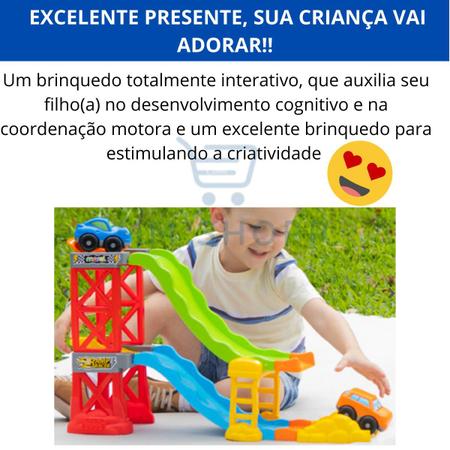 Pista Ramp Racer Com 2 Carrinhos 28 Peças Brinquedo Didático Infantil em  Promoção na Americanas