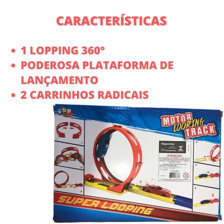 Super Pista com Carrinhos Alta velocidade com Loopings Lugo - Camilo's  Variedades