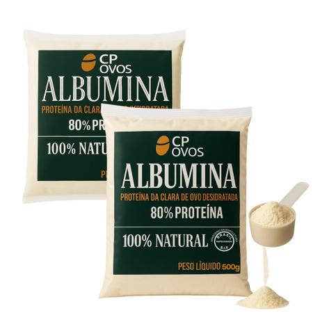 Albumina Pura 1kg CP Ovos, 80% de proteína, clara de ovo em pó