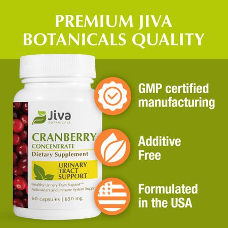 Imagem de Suplemento de cranberry Jiva Botanicals 650 mg para mulheres