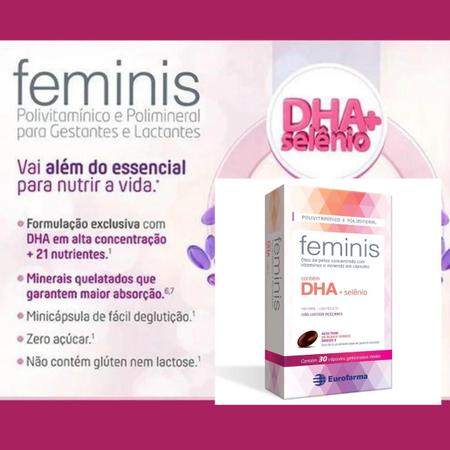 Imagem de Suplemento Feminis Ômega 3 DHA Vitamina Eurofarma