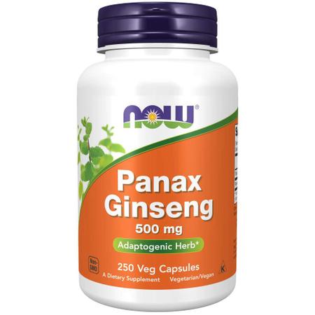 Imagem de Suplemento NOW Panax Ginseng Root 500 mg 250 cápsulas vegetais