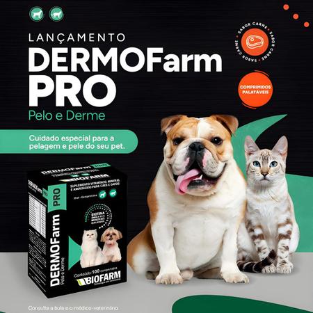 Imagem de Suplemento Vitamínico Mineral e Aminoácido Dermofarm Pro p/ Cães e Gatos - 100 comprimidos - Biofarm
