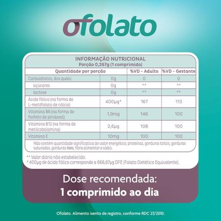 Ofolato c/30 Comprimidos - Ácido Fólico +Vitamina E - Vitaminas A-Z -  Magazine Luiza