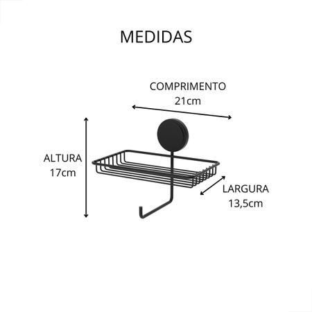 Imagem de Suporte Adesivo Para Papel Higiênico Porta Objeto Preto