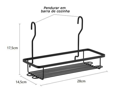 Imagem de Suporte Aéreo Simples Porta Condimentos de Cozinha Schmitt