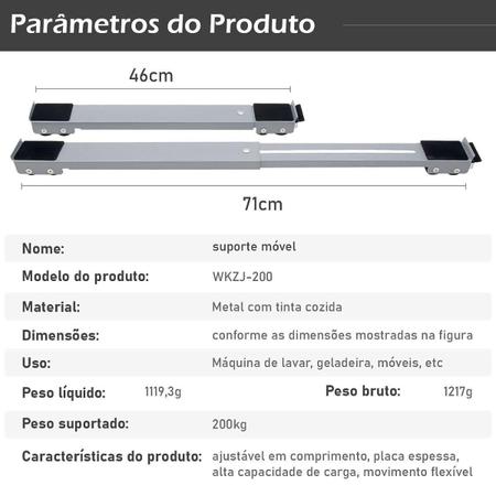 Imagem de Suporte Ajustável para Geladeira - Até 200kg