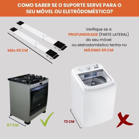 Imagem de Suporte Ajustável Rodinhas: Base Máquina Lavar E Carregar