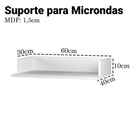 Imagem de Suporte apoio para micro-ondas forno eterico Aparador Impressoras MDF