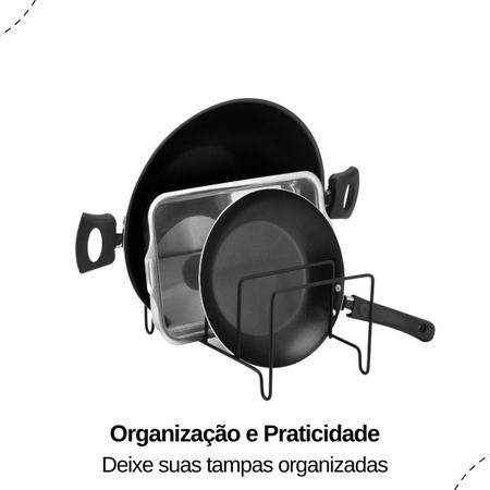 Imagem de Suporte Aramado Organizador Armário Cozinha Porta Refratário