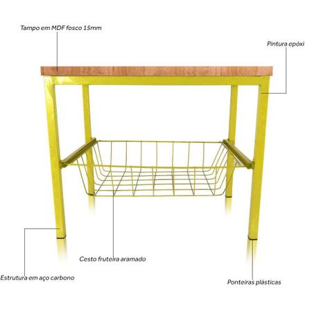 Imagem de Suporte Bebedouro Botijão Mini Balcão Cesto E Tampo Amarelo