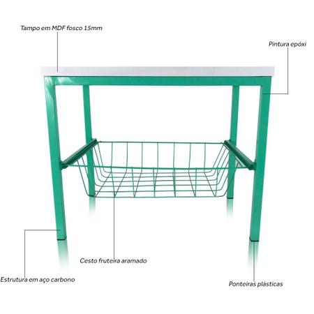 Imagem de Suporte Bebedouro Botijão Mini Balcão Cesto E Tampo Verde