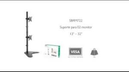 Imagem de Suporte Brasforma P/ 2 Monitores Vertical De Mesa 13" A 27"