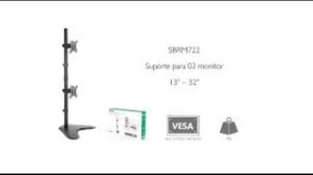 Imagem de Suporte Brasforma P/ 2 Monitores Vertical De Mesa 13" A 27"