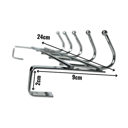 Imagem de Suporte Cabide C/5 Ganchos De Ferro Organizador Multiuso