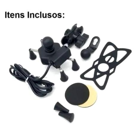 Suporte Celular Moto Entrada Usb Carregador Universal Garra - Mdo Imagem de Suporte Celular Moto Entrada Usb Carregador Universal Garra