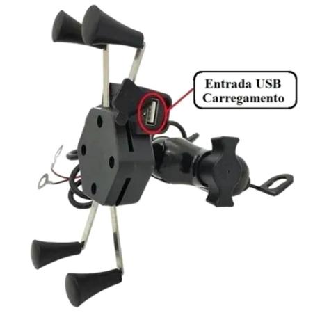 Suporte Celular Moto Entrada Usb Carregador Universal Garra - Mdo Imagem de Suporte Celular Moto Entrada Usb Carregador Universal Garra
