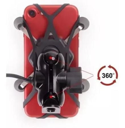 Imagem de Suporte Celular Para Moto Garra Com Carregador Usb